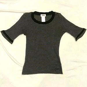 Sonia by Sonia Rykiel Stripe knit top XS France S2016 S/S euc